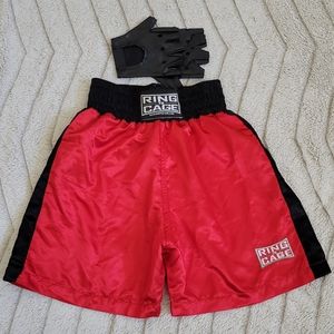 Ring To Cage Shorts With 2 Faux Leather Gloves